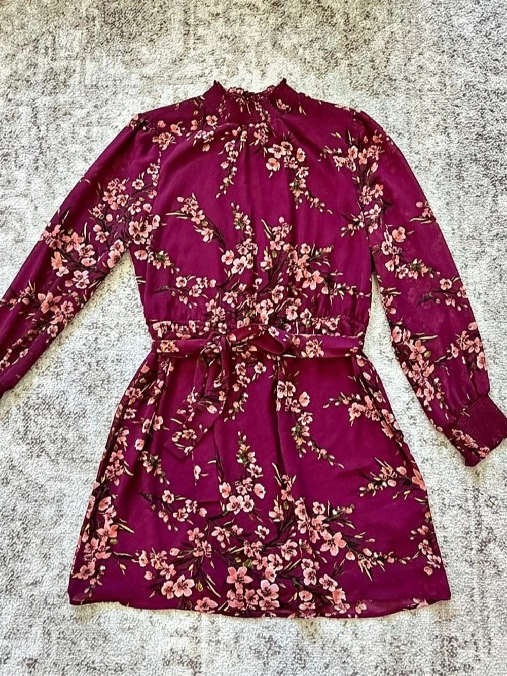 DR2 Floral Mini Dress in Purple & Pink Size Medium